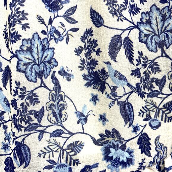 Super Natural Secret Mission Floral Chiffon Smocked Greenport Dress Blue Sz M - Picture 9 of 13